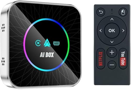 3-in-1 Android 13 CarPlay AI Box, Wireless CarPlay & Android Auto Adapter, with Remote Control, Car TV Box for Netflix YouTube, Plug-and-Play