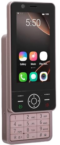 Yanmis Telefono Slide 4G per Anziani, Telefono Cellulare Touch Screen Dual SIM da 3,0 Pollici con Supporto Batteria WiFi Bluetooth 2000mAh per Android 8.1 (GOLD)
