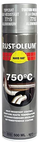 RUST-OLEUM 7715 Hard Hat Hitzebeständiger Decklack, Spray, aluminium