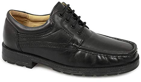 Roamers DANE Mens Lace-Up Apron Gibson Shoes Black