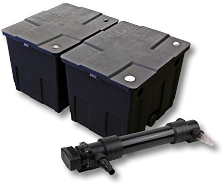 SunSun Komplettset: CBF-350B Teichfilter bis 60000 L Teichfilteranlage als Durchlauffilter, CUV-636 Teichklärer UVC Klärer mit 36 Watt UV-C Leistung