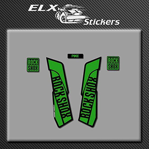 Ecoshirt RO-17VE-KKU2 Adesivi Forcella Rockshox Pike R295 Stickers Aufkleber Decals Adesivi, Verde