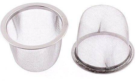 sourcing map 2pcs Filtre Théière Maille Thé Infuseur Filtre Tisane Crépine Filet Thé Panier Passoire épice métallique en Acier Inoxydable 60mm Diamètre