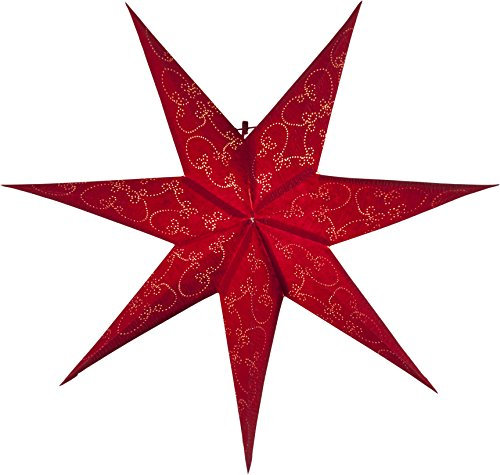 Star 501-19, PapiersternDecorus, 7 zackig, Papier, Rot, 1.5 x 6.3 x 6.3 cm