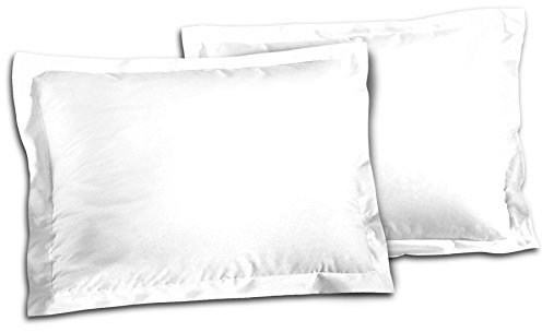 Lot de 2 Taies d'oreiller 100% Coton Blanc 50x70 cm