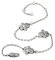 Bracelet de cheville magnétique 714 avec cristaux solitaires originaux - Design animal - Design animal - Design patte - Peut également être porté comme bracelet - # 2253, 25 centimeters, Acier