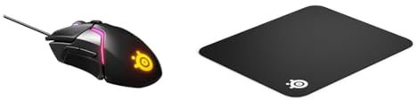 SteelSeries Rival 600, Mouse da Gioco, Doppio Sensore Ottico TrueMove3+ & QcK, Tappetino per Mouse da Gioco, 32 x 27 x 2 Centimetri, Tessuto, Base in Gomma