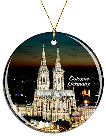 Weekino Deutschland Kölner Dom Weihnachtsdekoration Christbaumkugel Hängender Weihnachtsbaum Anhänger Dekor City Travel Souvenir Collection Porzellan 2,85 Zoll