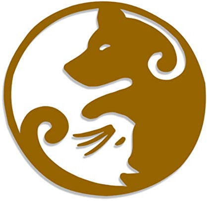 Decus Shop Cat and Dog Yin and Yang Katze und Hund XL 0249 (braun) // Sticker OEM JDM Style Aufkleber