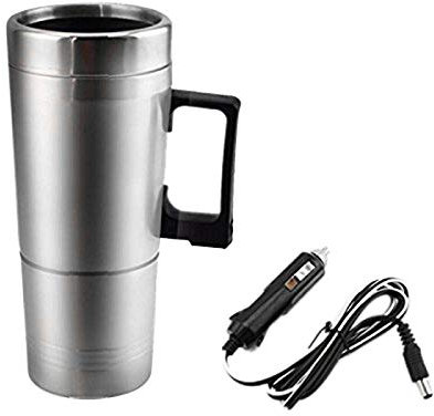 RETYLY Hervidor de CalefaccióN de Coche, Simple 12V 300Ml PortáTil en Cafetera de Coche Tetera de VehíCulo Tapa de Taza de Agua Botella de Agua Al Aire Libre Hervidor de Té EléCtrico
