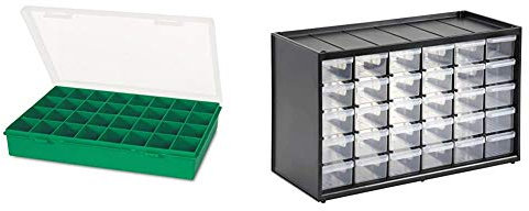Tayg, Contenitore per minuteria, con 32 scomparti & STANLEY 1-93-980 Cassettiera a 30 cassetti piccoli