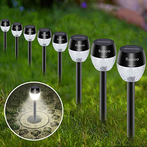 Bawoo Solarlampen für Außen, Solar Gartenleuchte Wasserdicht Solarleuchte für Außen LED Wegleuchte für Terrasse, Rasen, Garten Hofwege und Wege (8)