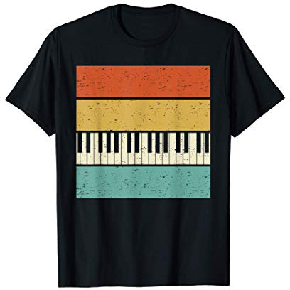 Retro Klavier Pianist Piano Flügel Keyboard Musiker Vintage T-Shirt