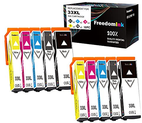 FreedomInk 33XL Multipack Kompatibel für Epson 33 XL Druckerpatronen für XP-7100 XP-540 XP-530 XP-640 XP-830 XP-900 XP-645 XP-635 XP-630 (2 Schwarz, 2 Foto Schwarz, 2 Cyan, 2 Magenta, 2 Gelb)