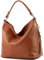 modamoda de T160 Damen Leder Schultertasche Henkeltasche Large handmade in Italy, Farbe:Cognac2021