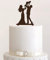 Cake Topper, Tortenstecker, Tortenfigur Acryl, Hochzeit Paar mit Kind Hochzeitstorte (Braun)