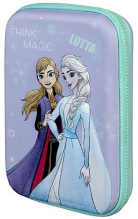 Federtasche Mädchen mit Namen | Anna und ELSA die Eiskönigin | Gefülltes & personalisiertes 3D Federmäppchen Schüleretui groß in Flieder/Mint