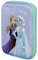 Federtasche Mädchen mit Namen | Anna und ELSA die Eiskönigin | Gefülltes & personalisiertes 3D Federmäppchen Schüleretui groß in Flieder/Mint