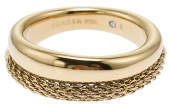 Skagen Women's Merete Gold-Tone Stainless Steel Stack Ring, Size 5.5 (Model: SKJ1601710)