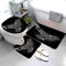 AOLIGL Badematte Skandinavisches Amulett Wikinger Schwarz Badematten Set rutschfest Waschbar Badgarnitur 3teilig - WC Deckelbezug U-förmigen Contour Badezimmerteppich Matte Flauschige