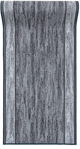 Mazovia Läufer Flur 67x700cm Anthrazit Grau Klassisch 90er-Retro Weich | Teppichläufer für Küche Waschküche Schlafzimmer Rutschfest Wetterfest Pflegeleicht Gummiunterseite Kurzflor Verkauf pro Meter