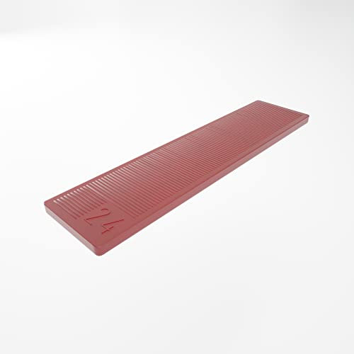 BAUHELD® Universal Verglasungsklötze 24x100 x 3mm [500 Stück] - Rote Fenster-Abstandshalter Keile aus Kunststoff - Als Unterlegplatten, Kunststoffplatte, Unterleger, Ausgleichsplättchen geeignet