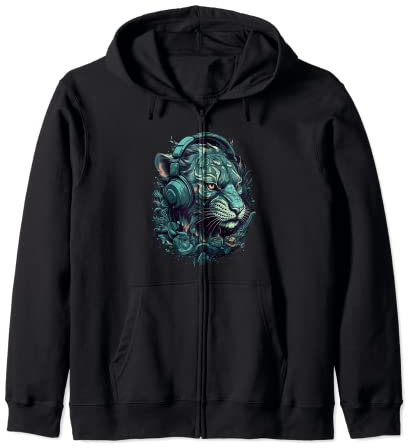 Animal Rave Bunt abstrakte Kopfhörer Headset Colorful Psy Kapuzenjacke
