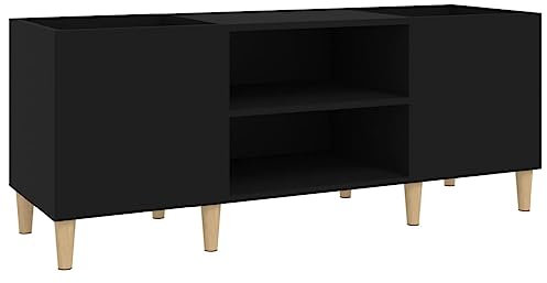 vidaXL Mobile Porta Dischi Nero 121x38x48 cm in Legno Multistrato