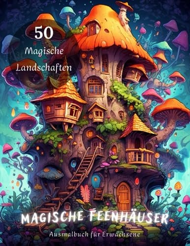 Magische Feenhäuser Ausmalbuch für Erwachsene: Verzauberte Häuser der Elfen, Gnome, Kobolde und Feen. Stressabbauendes Malbuch Für Erwachsene Und Kinder Mit Märchenhäusern Und Baumhäusern
