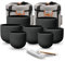 RYAN DVAN 7-12 Inch Set of 7 Pcs Black Color Quartz Crystal Singing Bowl Chakra Set with Free 2 pcs Carrying Case