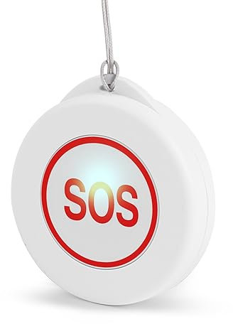 Shinmax SOS-Notrufknopf für Senioren Notruftaste 1 SOS Hausnotruf Notrufknopf Notfallknopf Wasserdichtes Design Licht und bequem