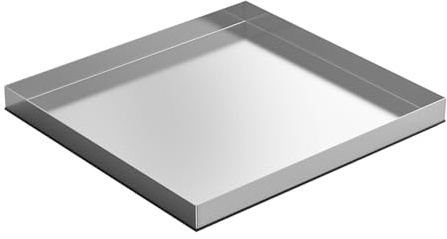 MOASKER 28 Inch x 30 Inch x 2.5 Inch Compact Washing Machine Pan, Heavy Duty 304 Stainless Steel Washing Machine Trays Pan with Anti-slip Bottom Pad Use of 18 GA Thickness Galvanized Steel, No Hole