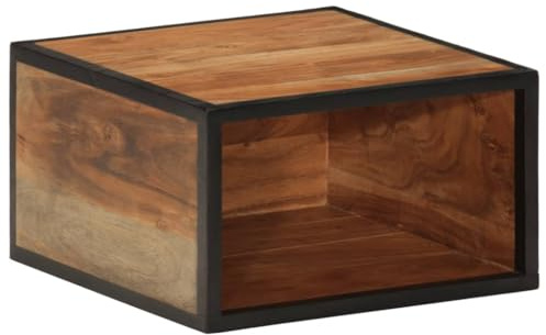 vidaXL Wand Nachttisch, Nachtschrank Wandmontage für Schlafzimmer, Nachtkommde mit viel Stauraum, Wandschrank Nachtkästchen, Massivholz Akazie