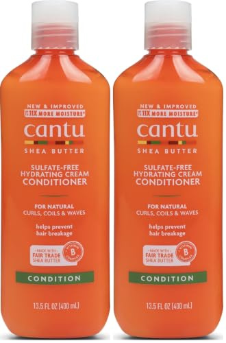 CANTU Sheabutter für natürliches Haar sulfatfreie Feuchtigkeitscreme Kur, 400 ml (Packung mit 2)