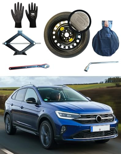 Notrad 16 kompatibel mit Volkswagen Taigo mit Wagenheber, Schlüssel, Handschuhe und Tasche 125/85R16