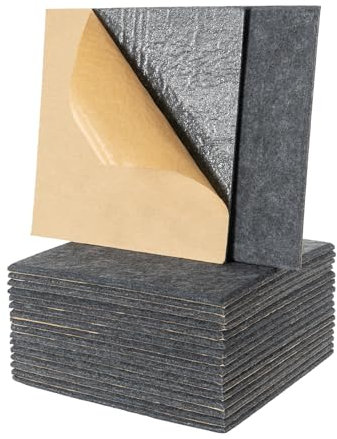 Lot de 18 panneaux acoustiques auto-adhésifs haute densité, pour isolation phonique, mur, en mousse acoustique, pour plafond, porte et traitement acoustique, 30 x 30 x 0,9 cm, gris foncé