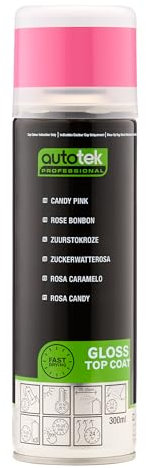 AutoTek Professional Candy Pink Spray Paint, Aerosol Spray, 300 ml