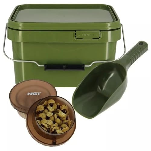 Carp Fishing Bait Boilie Crusher Grinder Chopper 5L Bucket & Baiting Spoon Set