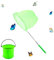 Kapokr Teleskop Kescher Kinder with Faltbarer Eimer Schmetterlingsnetz Kinder Kescher für Kinder, Fischernetz, Teichnetz, Ausziehbar, Kleinen Fischen, Outdoor, Strand, Garten (Grün)