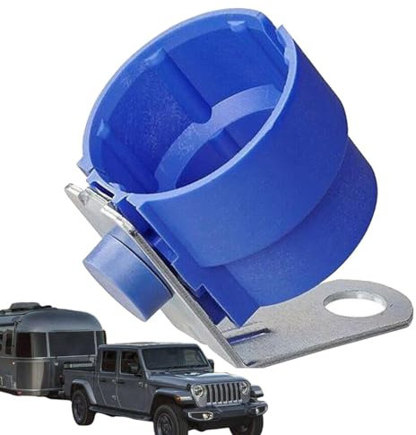 Zuasdvnk Support de prise de remorque, bleu, compatible avec camping-car, remorque, camion, UTV, prises 7 broches et 13 broches, montage facile, connexion stable, construction en fer et ABS