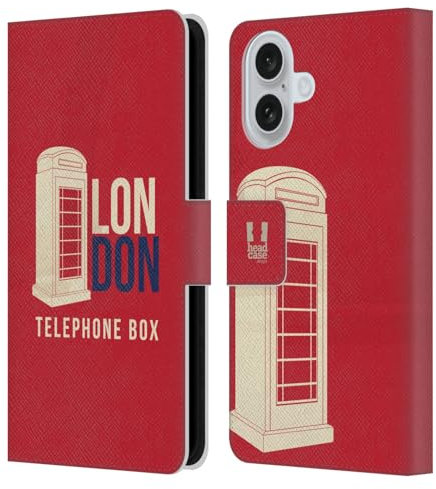 Head Case Designs London Telefonzelle Das Beste Von London Leder Brieftaschen Handyhülle Hülle Huelle kompatibel mit Apple iPhone 16