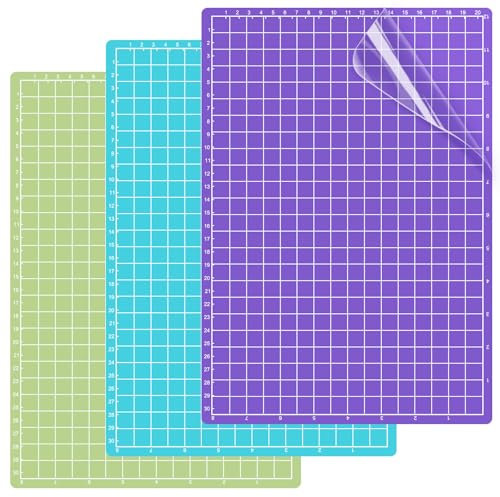 Prebarfun 3 Stück Schneidematte für Cricut Joy Xtra 8.5x12 in, 21.5x30.5 cm Schneidematte Plotter Silhouette, Plotterschneide Matte für Cricut Karten, Papier, Vinylfolie, Flexibel & Haltba