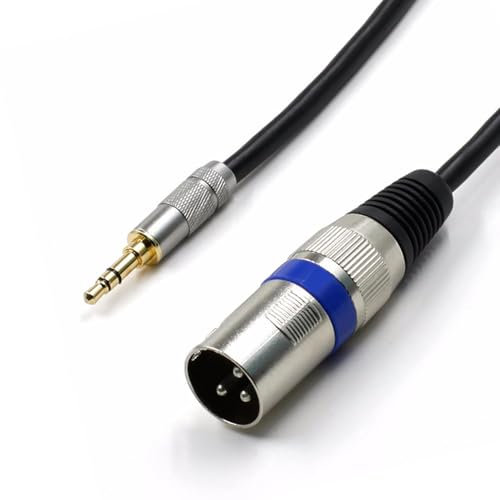 3.5mm Mini Jack to XLR Adapter, Microphone Audio Cable for Mixing Console, Powered Speakers, Voice Recorder With Male Connector - Unbalanced 1/8 in Aux Stereo - 50cm
