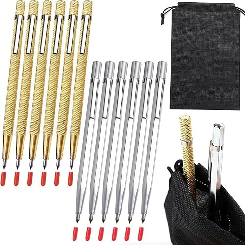 Tungsten Carbide Tip Scribe, Carve Engraver Metal Etching Pen 12 Pack | Metal Scribe Pen, Carve Engraver Scribe Tools, For Stainless Steel, Ceramics, Glass, Metal Sheet Carve Welding