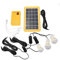 Kit de de generador de panel de energía solar for el hogar con 3 bombillas LED Lámpara solar Luz de emergencia 4 cabezas Carga USB for jardín al aire libre,Herramientas eléctricas(3W-3Bulb)