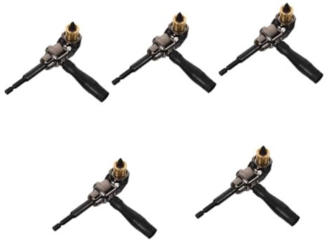 Mikikit 5pcs Impact Driver Bit Extension Right Angle Drill Adapter for Pivoting Bit Holder for Impact Driver Socket Accessories and Attachments