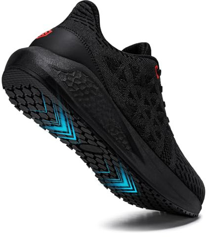 LARNMERN Zapatillas de Cocina Antideslizante Zapatillas Running Hombre Zapatos de Cocina Hombre Hosteleria Transpirables Casual Sneakers Sin Puntera,Negro46 EU