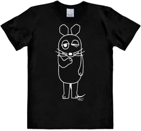 Logoshirt® Die Sendung mit der Maus T-Shirt Damen & Herren | Offiziell lizenzierts Maus-Outline-Motiv, 100% Baumwolle, lustiges Cartoon T-Shirt, ideal für Sendung mit der Maus-Fans