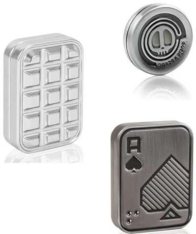 Buffcy Lightning Infinite Fidget Slider, Hand Spinners (Silver - 3 Set) | Magnetic Metal Haptic Clicker EDC Gadgets Toys, Fidget Toys for Adults and Teens for Anxiety/ADHD/Stress Relief