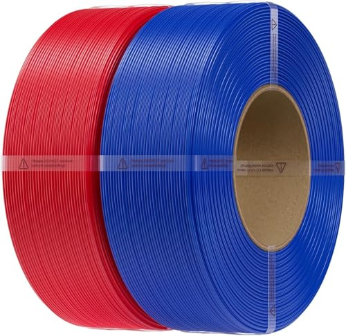 Creality PETG Refill Filament 1.75mm, CR-PETG Spulenloses 3D Drucker Filament, Maßgenauigkeit +/-0,02mm Ausgezeichnete Stabilität,2kg Rot Blau